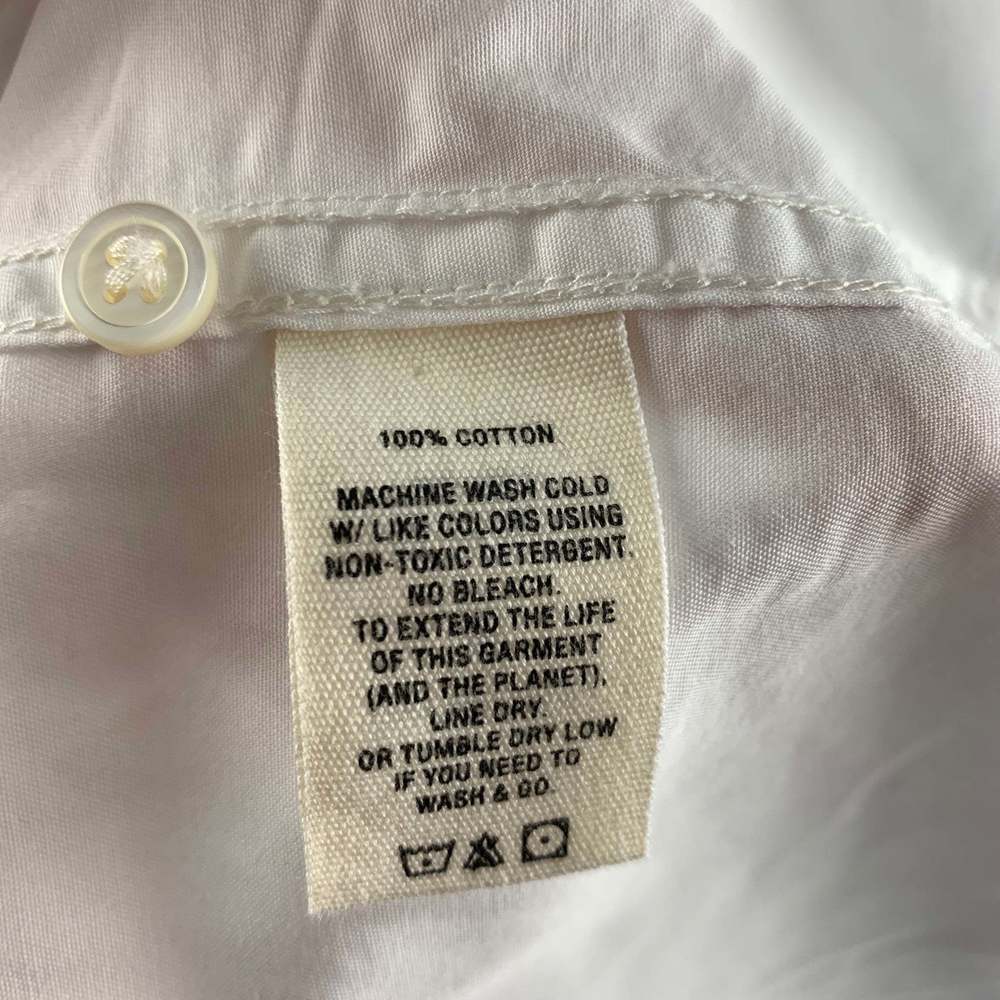 ALEX MILL White Solid Cotton Button Down Long Sleeve Shirt - Picture 5 of 5